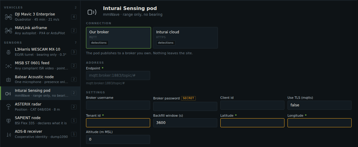 Adding an Inturai sensing pod