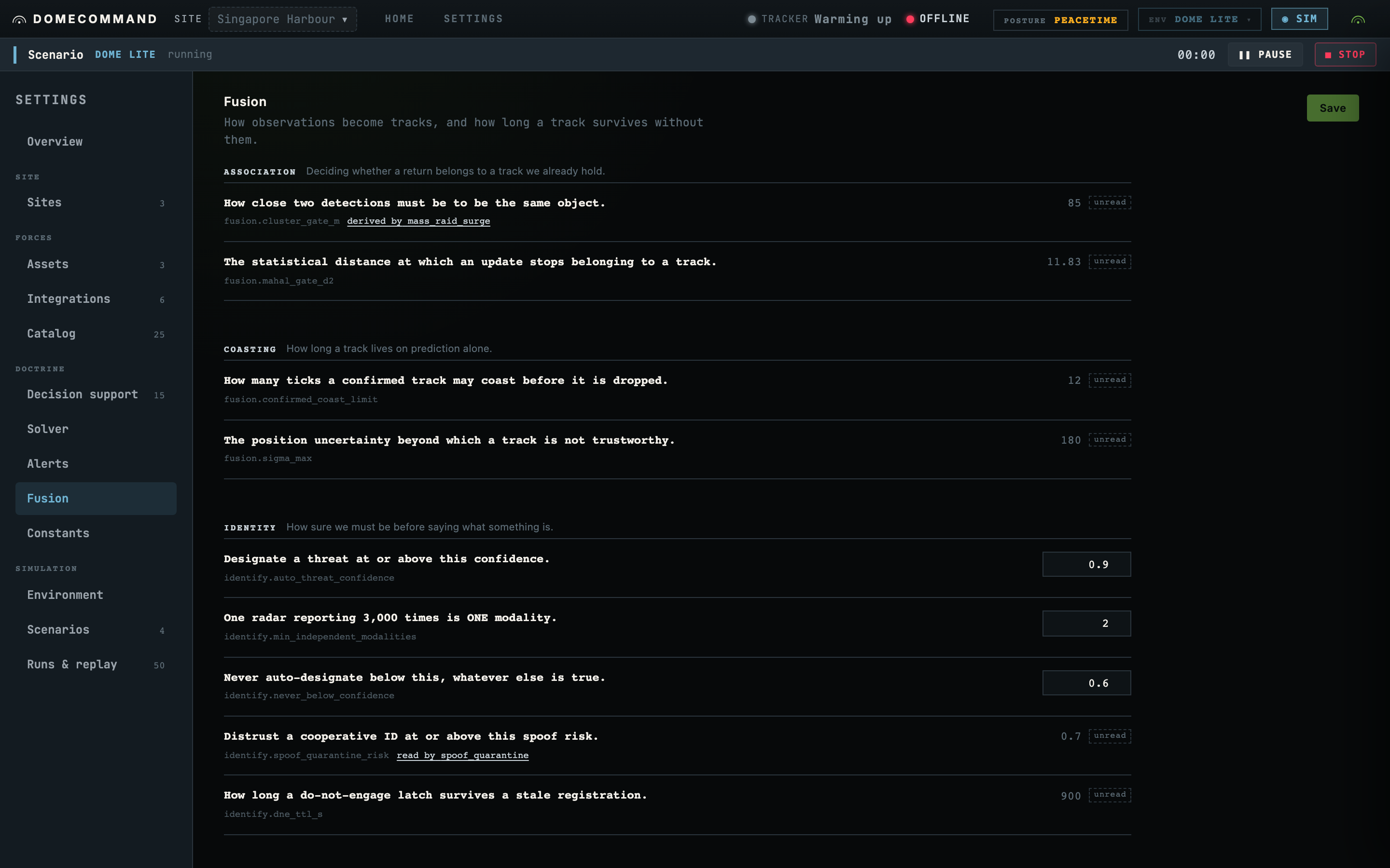 The fusion configuration page